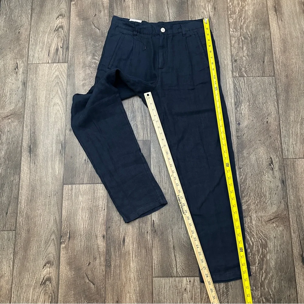 Zara 100% Linen Relaxed Fit Pants Men’s Size 30 Navy Blue